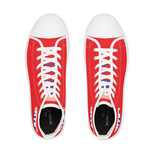 Men's YMA Logo High Top Sneakers Red