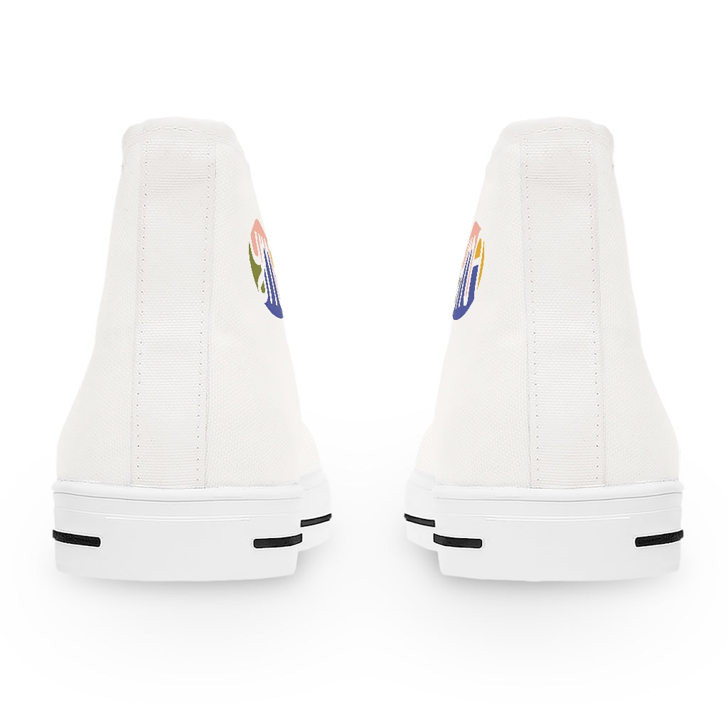 Women's YMA Logo High Top Sneakers White