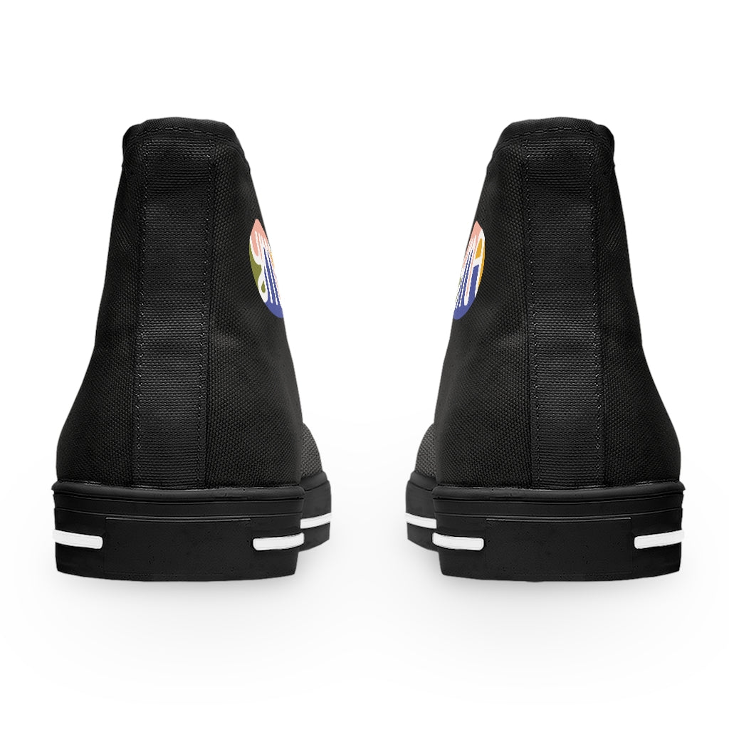 Women's YMA Logo High Top Sneakers Black