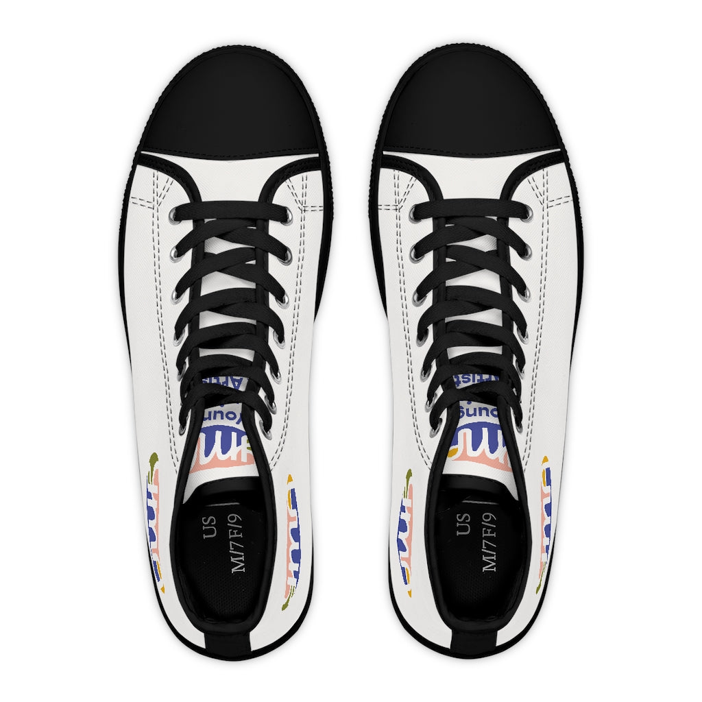 Women's YMA Logo High Top Sneakers White