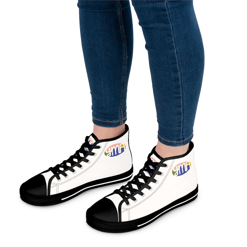 Women's YMA Logo High Top Sneakers White
