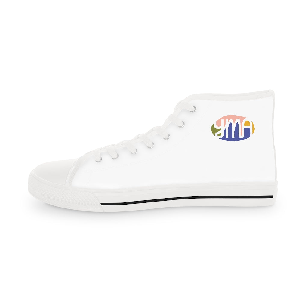 Men's YMA Logo High Top Sneakers White