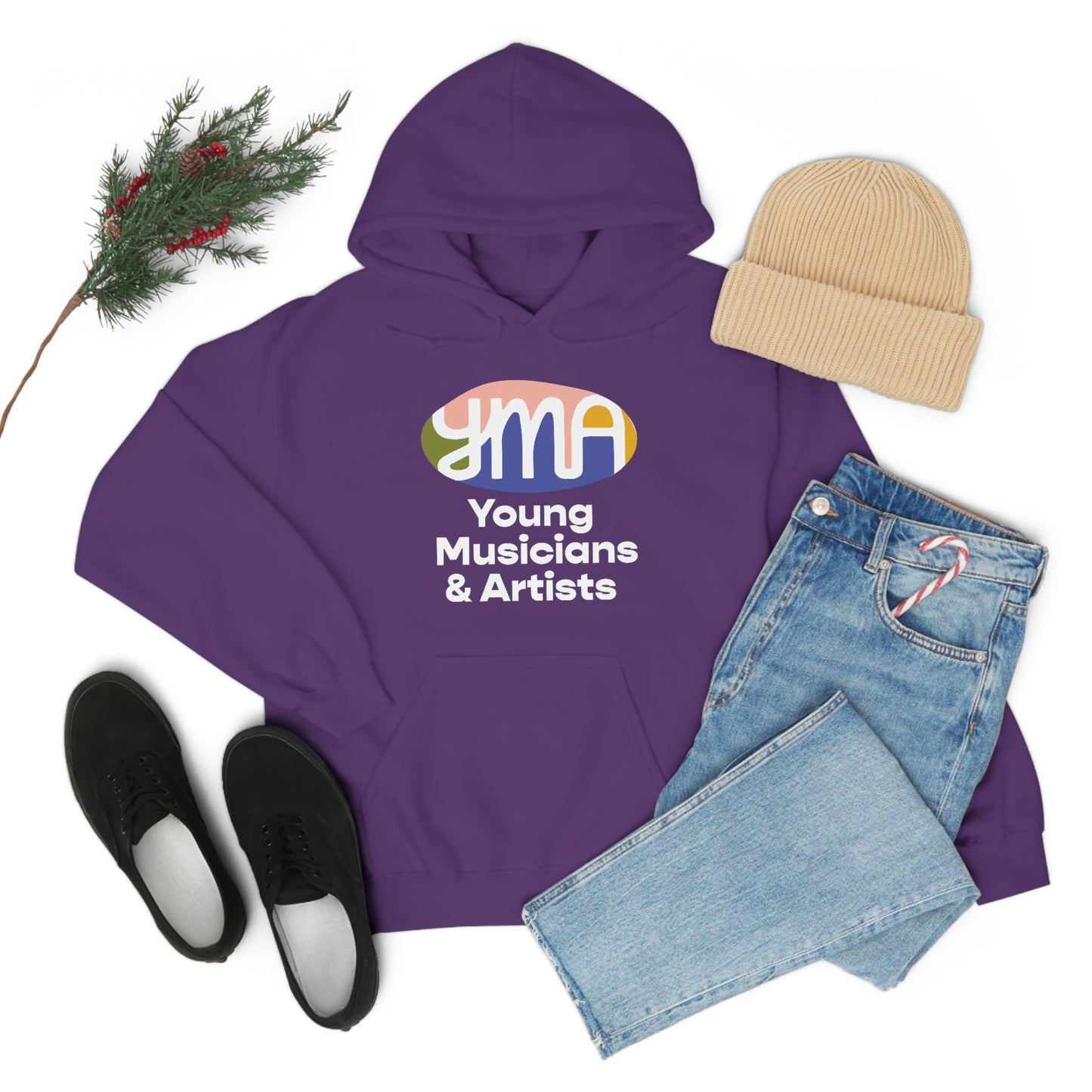 Unisex YMA Logo Hooded Sweatshirt