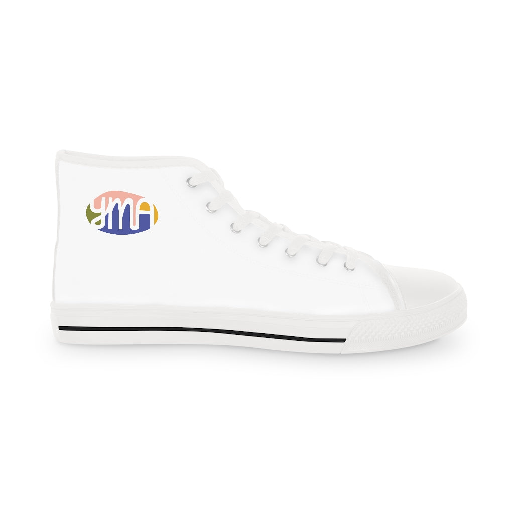 Men's YMA Logo High Top Sneakers White