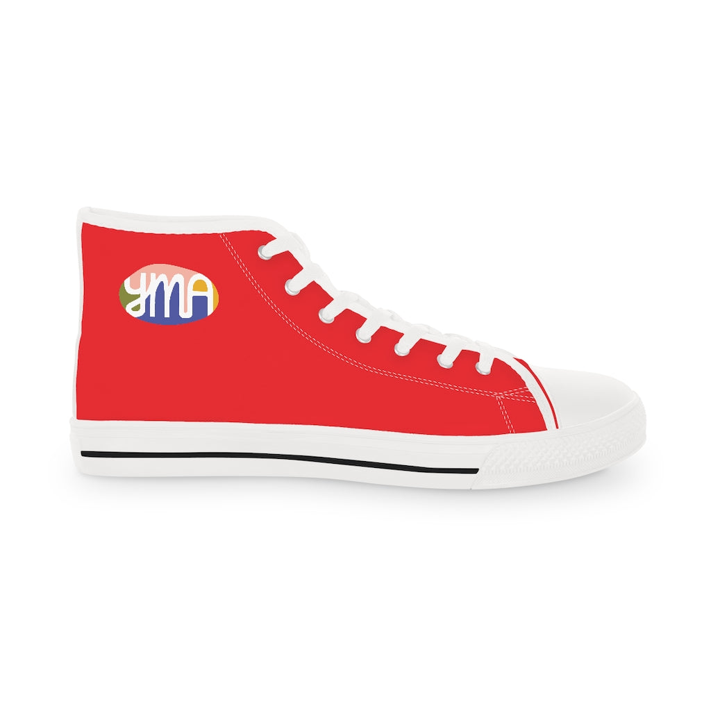 Men's YMA Logo High Top Sneakers Red