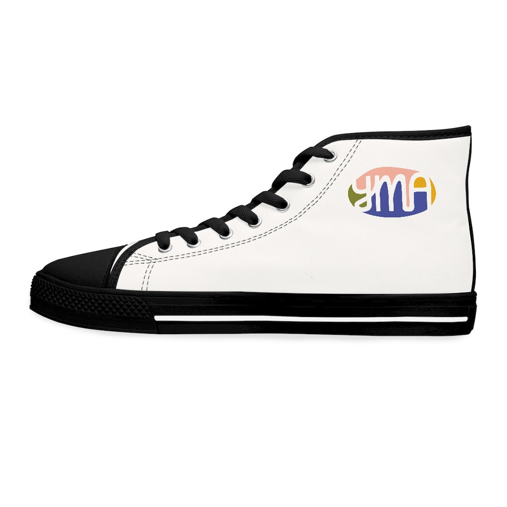 Women's YMA Logo High Top Sneakers White