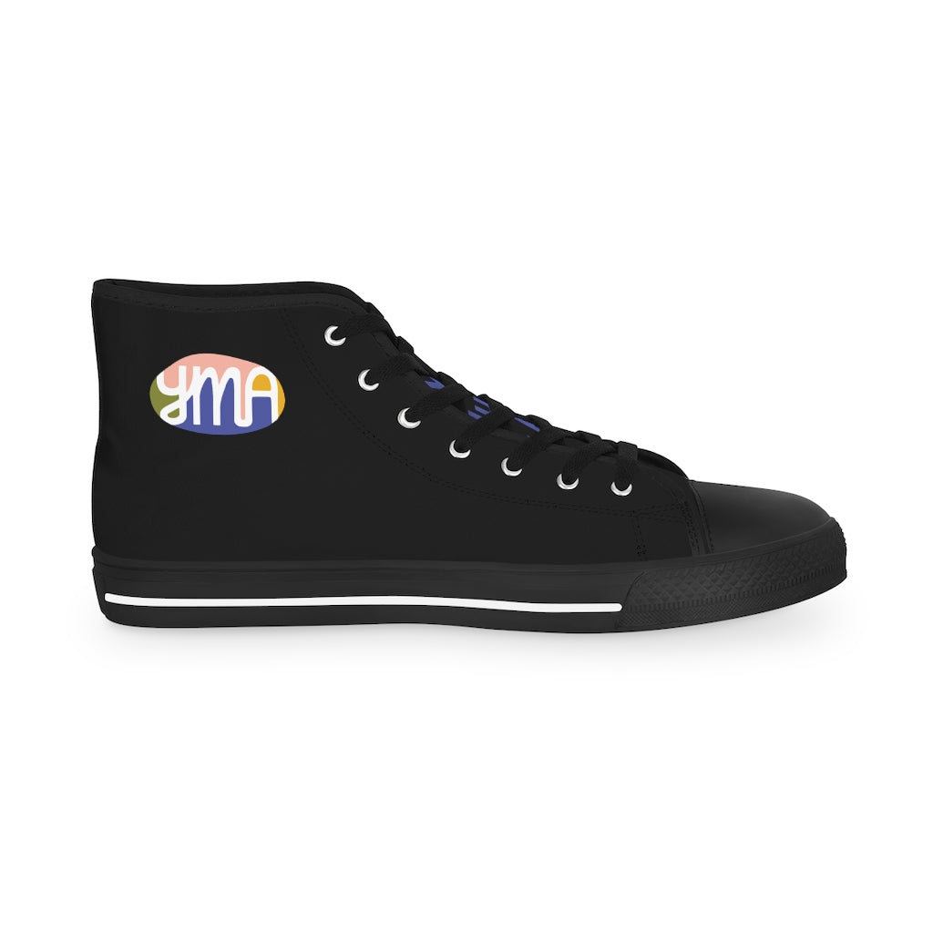 Men's YMA Logo High Top Sneakers White