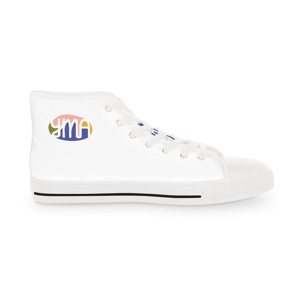 Men's YMA Logo High Top Sneakers White