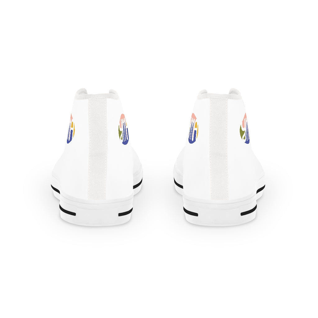 Men's YMA Logo High Top Sneakers White