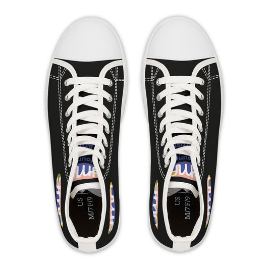 Women's YMA Logo High Top Sneakers Black