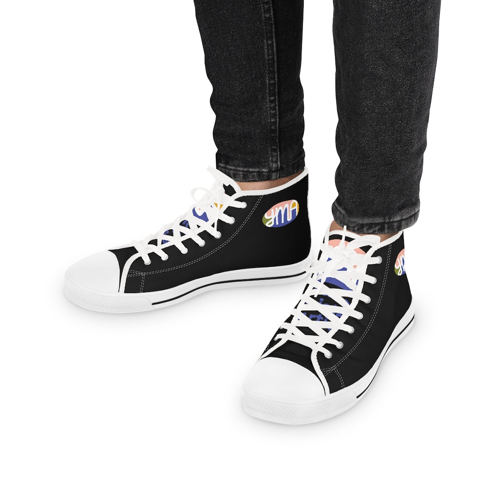 Men's YMA Logo High Top Sneakers Black