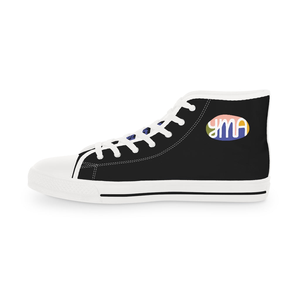 Men's YMA Logo High Top Sneakers Black