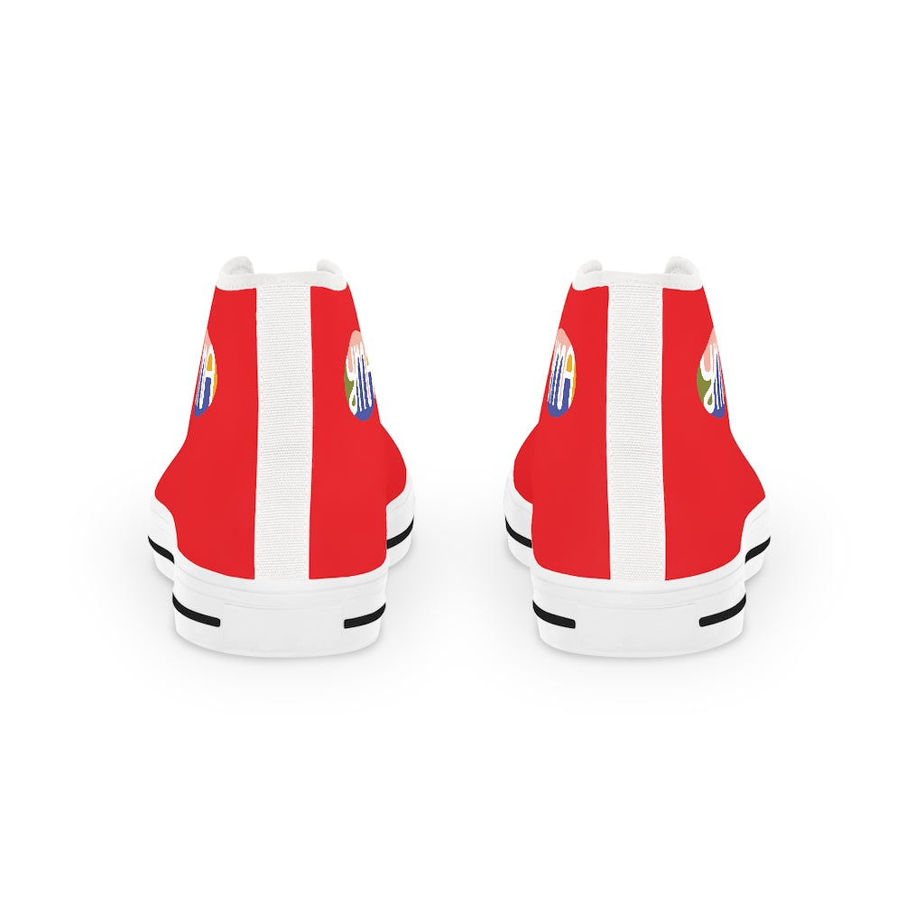 Men's YMA Logo High Top Sneakers Red