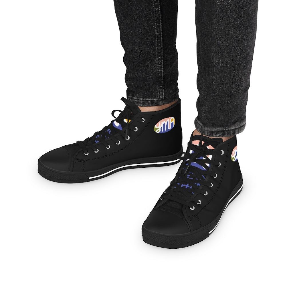 Men's YMA Logo High Top Sneakers Black