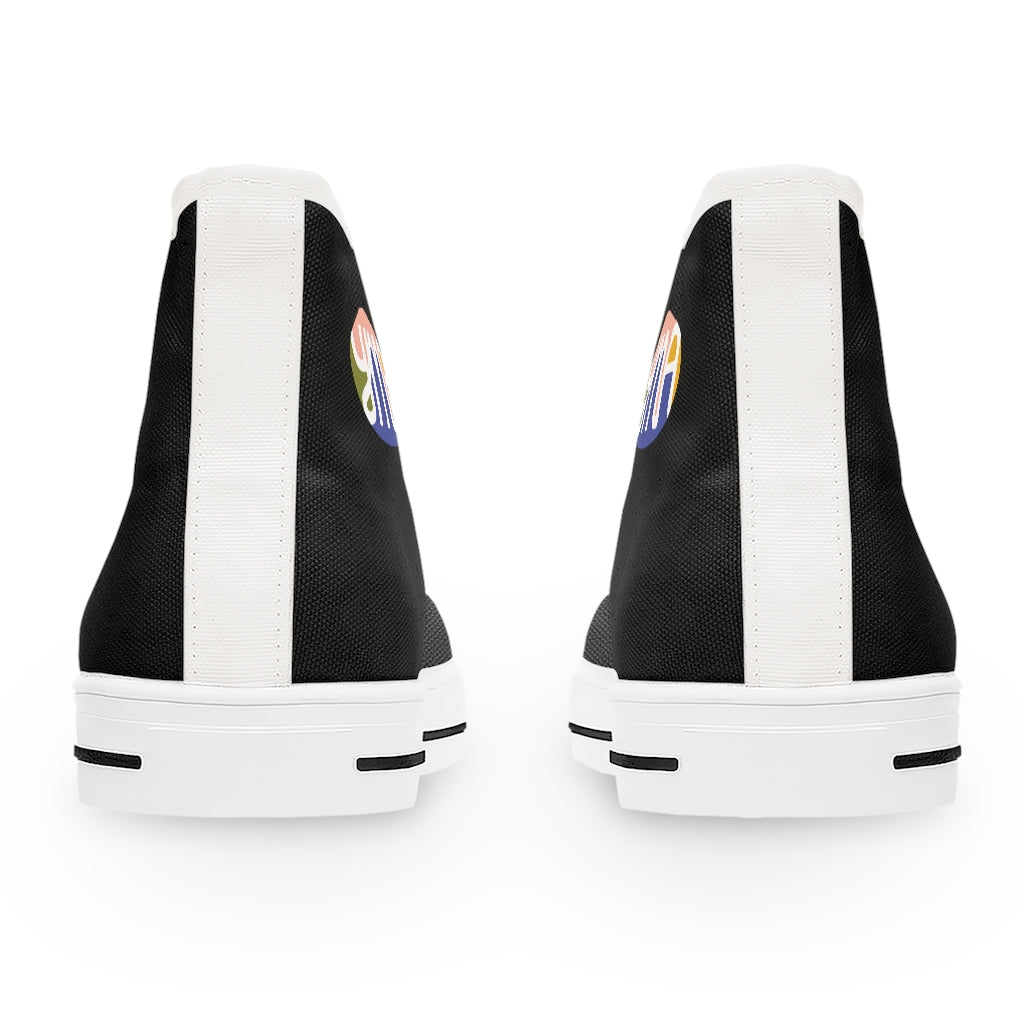 Women's YMA Logo High Top Sneakers Black