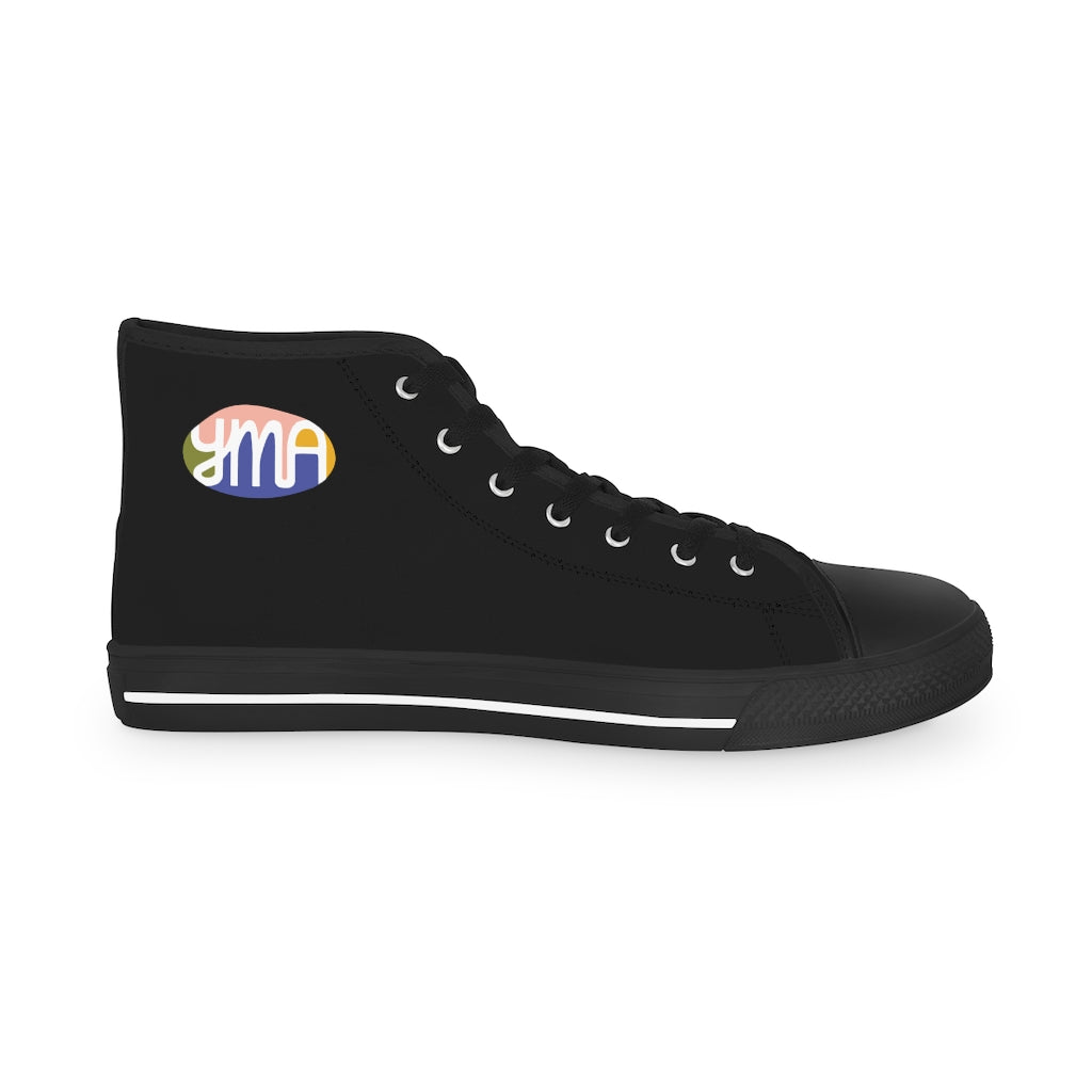 Men's YMA Logo High Top Sneakers White