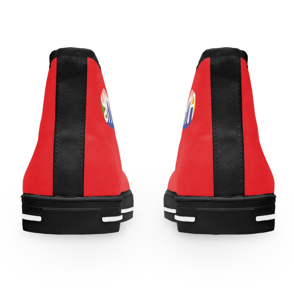 Women's YMA Logo High Top Sneakers Red