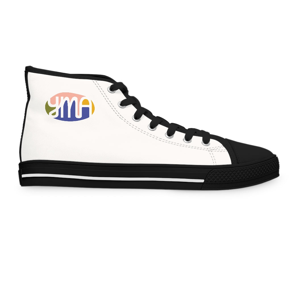 Women's YMA Logo High Top Sneakers White