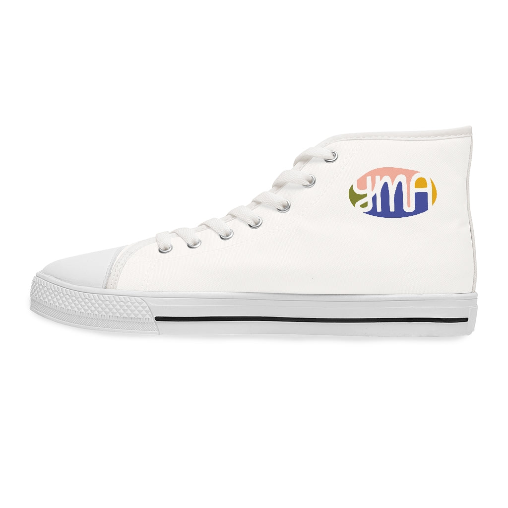Women's YMA Logo High Top Sneakers White
