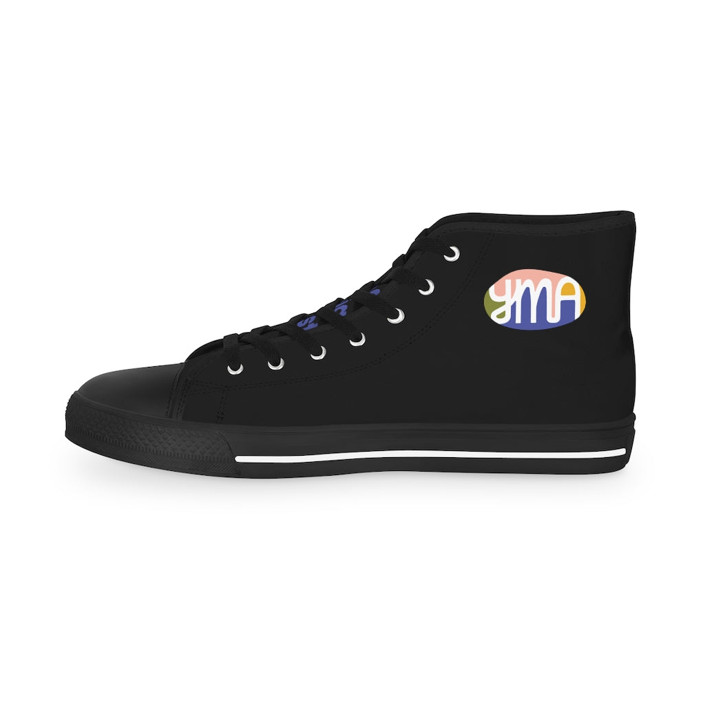 Men's YMA Logo High Top Sneakers White