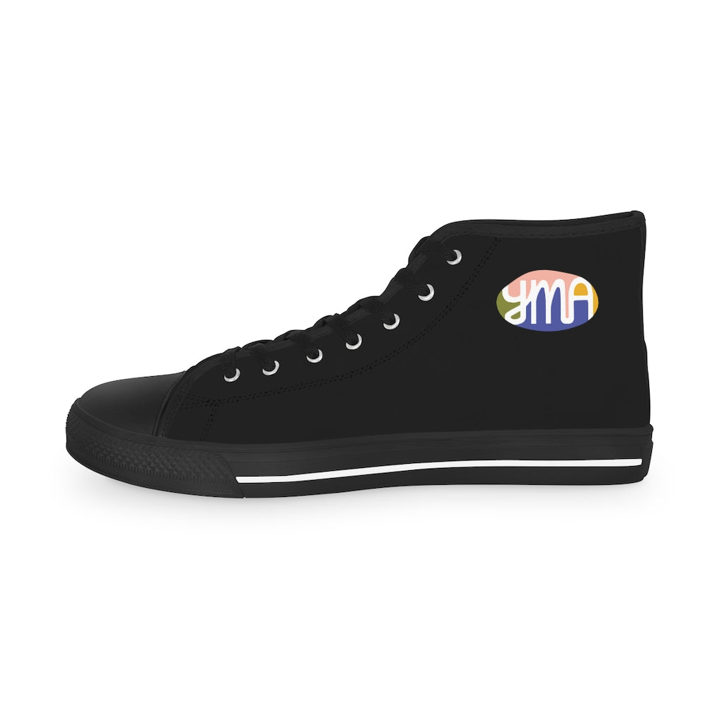 Men's YMA Logo High Top Sneakers White