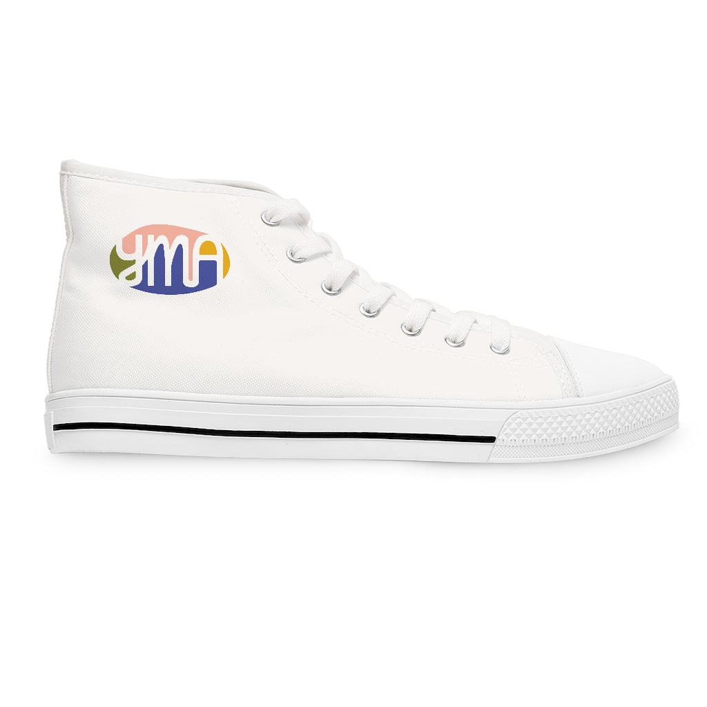 Women's YMA Logo High Top Sneakers White