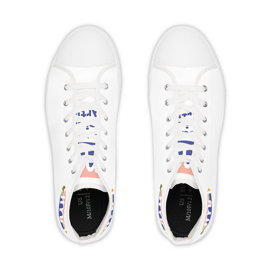 Men's YMA Logo High Top Sneakers White