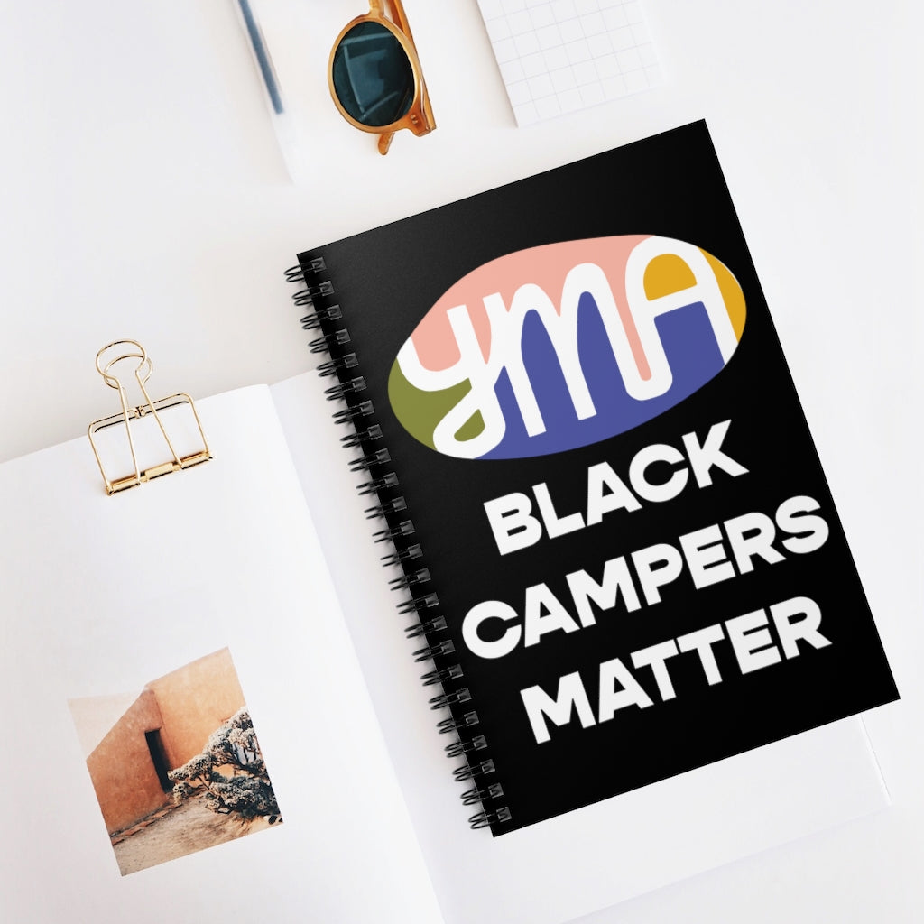 Black Campers Matter Spiral Notebook - Ruled Line