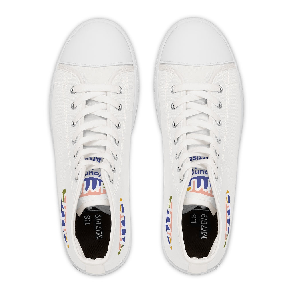 Women's YMA Logo High Top Sneakers White