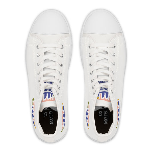 Women's YMA Logo High Top Sneakers White