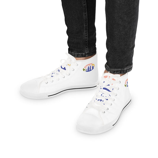 Men's YMA Logo High Top Sneakers White