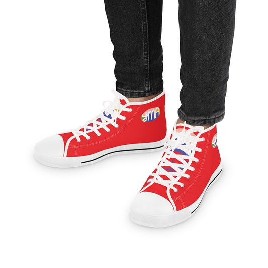 Men's YMA Logo High Top Sneakers Red