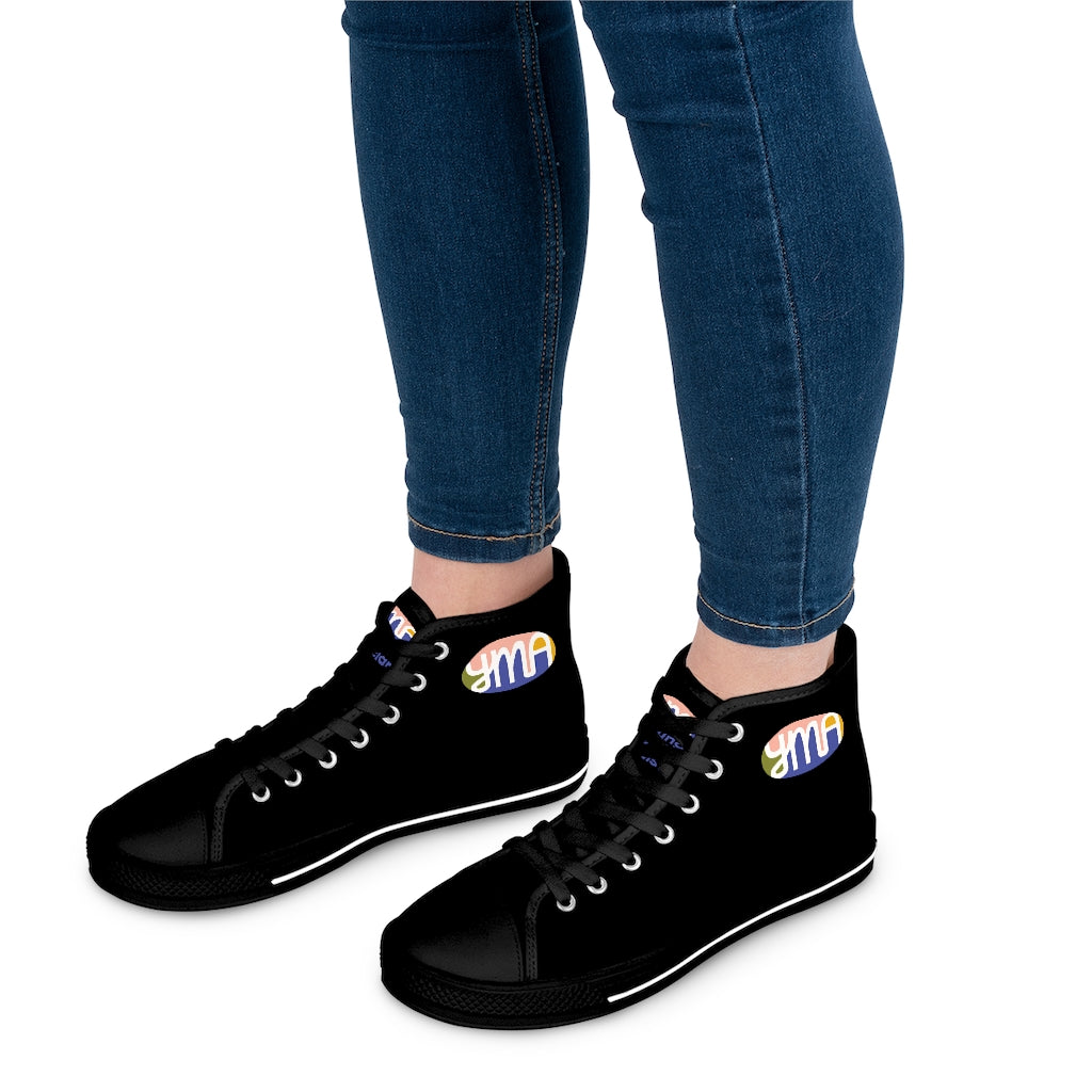 Women's YMA Logo High Top Sneakers Black