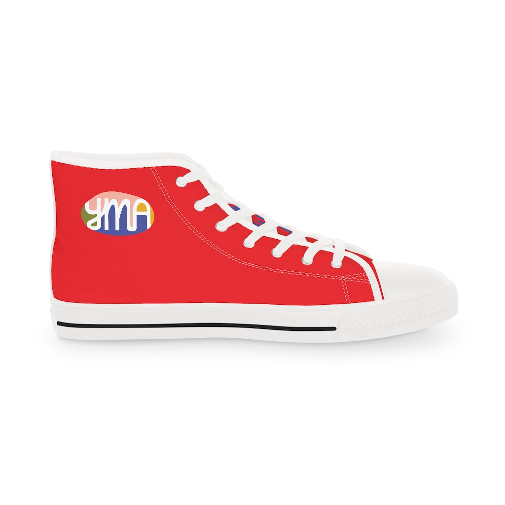 Men's YMA Logo High Top Sneakers Red